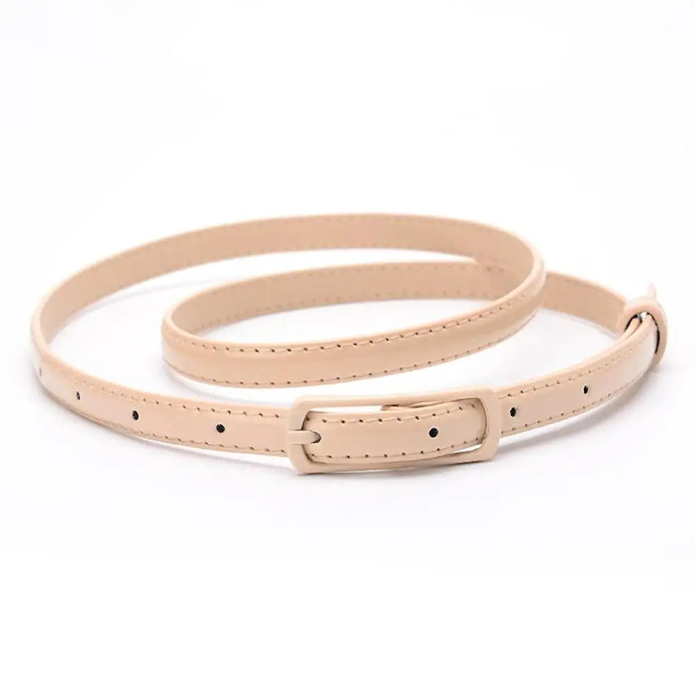 Thin Faux Leather Waist Belt – Adjustable Fashion Accessory for Dress Jeans