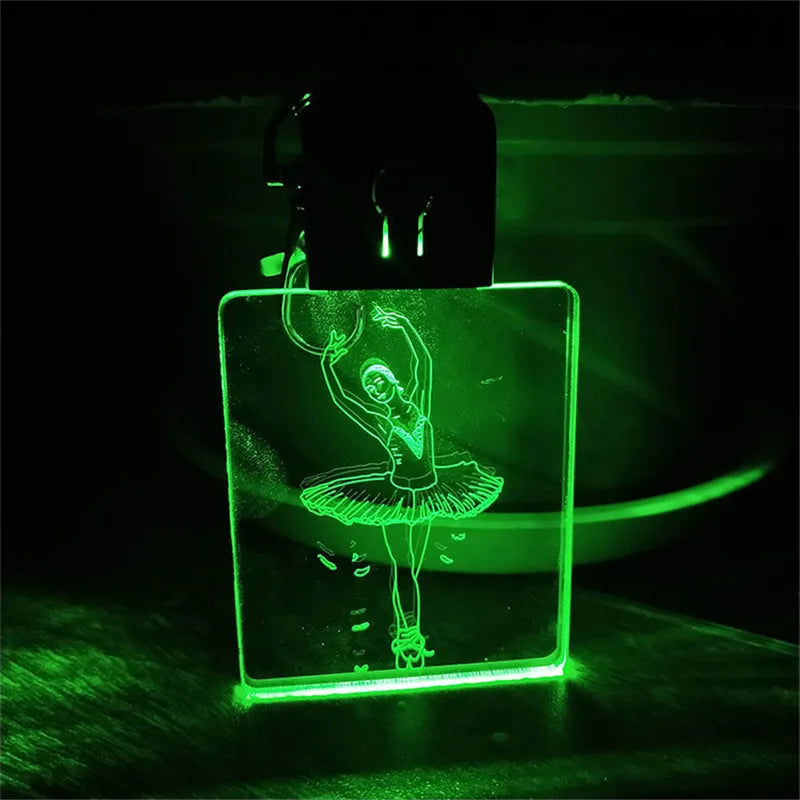 Acrylic LED Keychain – RGB Light Up Key Pendant for DIY Wedding Decor Gifts