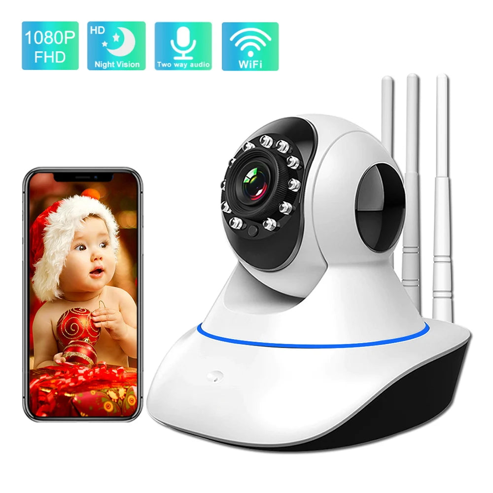 Wireless Pan Tilt Security Camera – 1080P WiFi Monitor for Home Indoor Safety