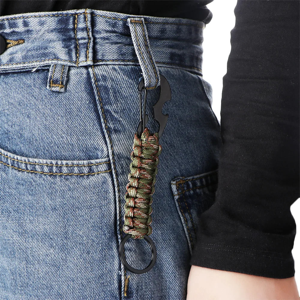 Paracord Survival Keychain – Military Carabiner for Outdoor Camping Gear