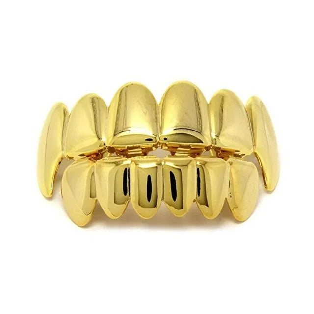 Rose Gold Hip Hop Grillz – Vampire Tooth Caps for Costume Cosplay Party