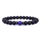 Lava Stone and Wood Bead Bracelet – 8mm Tibetan Buddha Jewelry for Men and Women