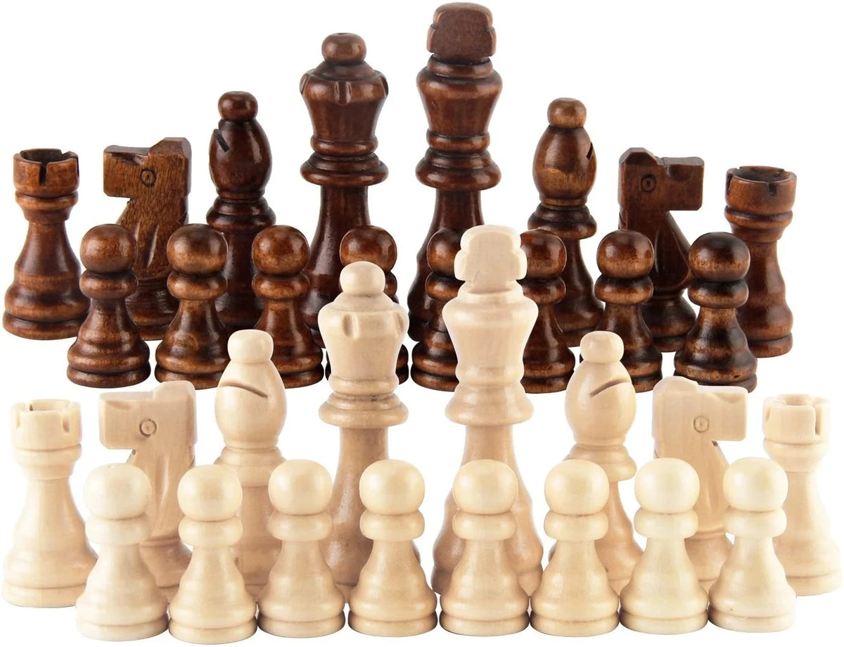 Staunton Wooden Chess Pieces – 8cm King Standard Set for Tournament Play
