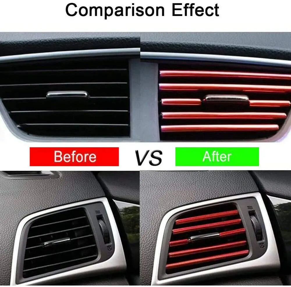 Car Air Vent Trim Strips – U Style Interior Decoration for Auto Dashboard