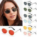 Retro Small Oval Sunglasses – UV400 Gradient Mirror Shades for Festival Wear