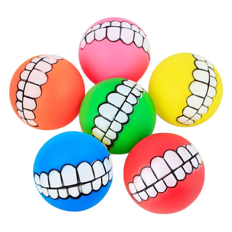 6cm Rubber Squeaky Ball – Durable Chew Toy for Small Dogs and Puppies