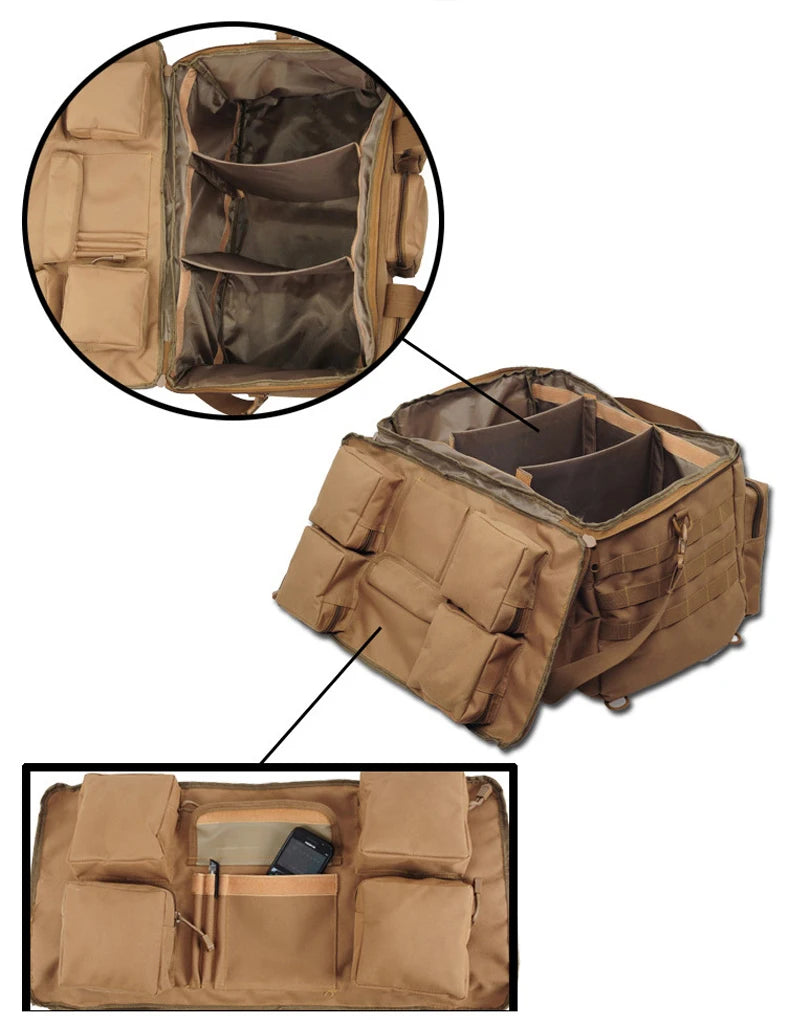 55L Tactical Duffel Backpack – Large Men's Bag for Hiking Travel and Gym