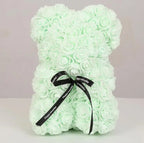 Artificial Rose Bear – 25cm Flower Figurine for Valentine Anniversary Gift