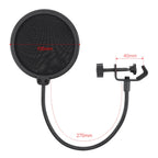 Double Layer Pop Filter – Flexible Mic Wind Screen for Studio Recording