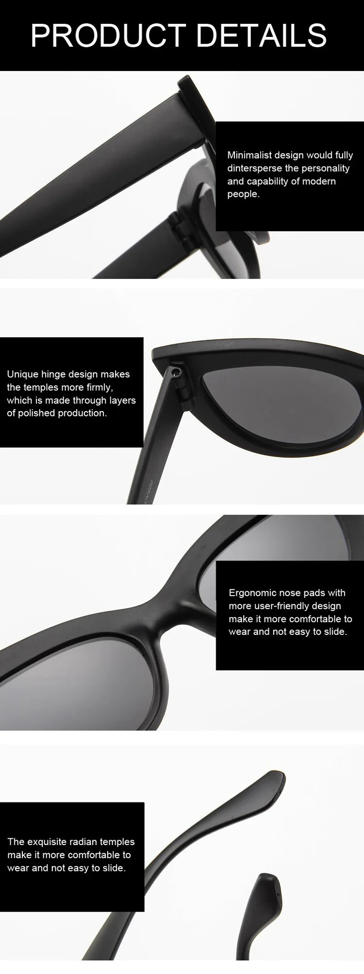 Retro Cat Eye Sunglasses – Oversized Plastic Frames for Women Fashion