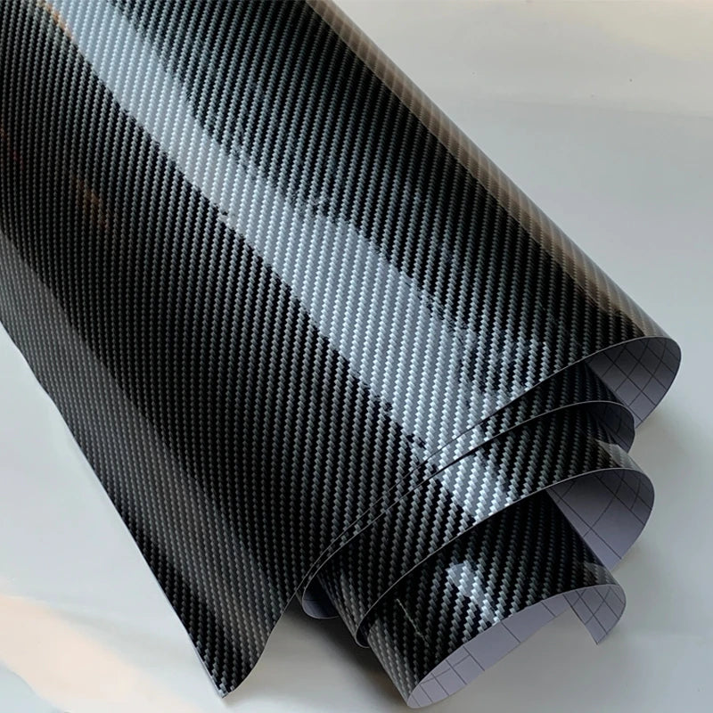 Glossy Carbon Fiber Vinyl Wrap – Adhesive Film for Car and Motorcycle Styling