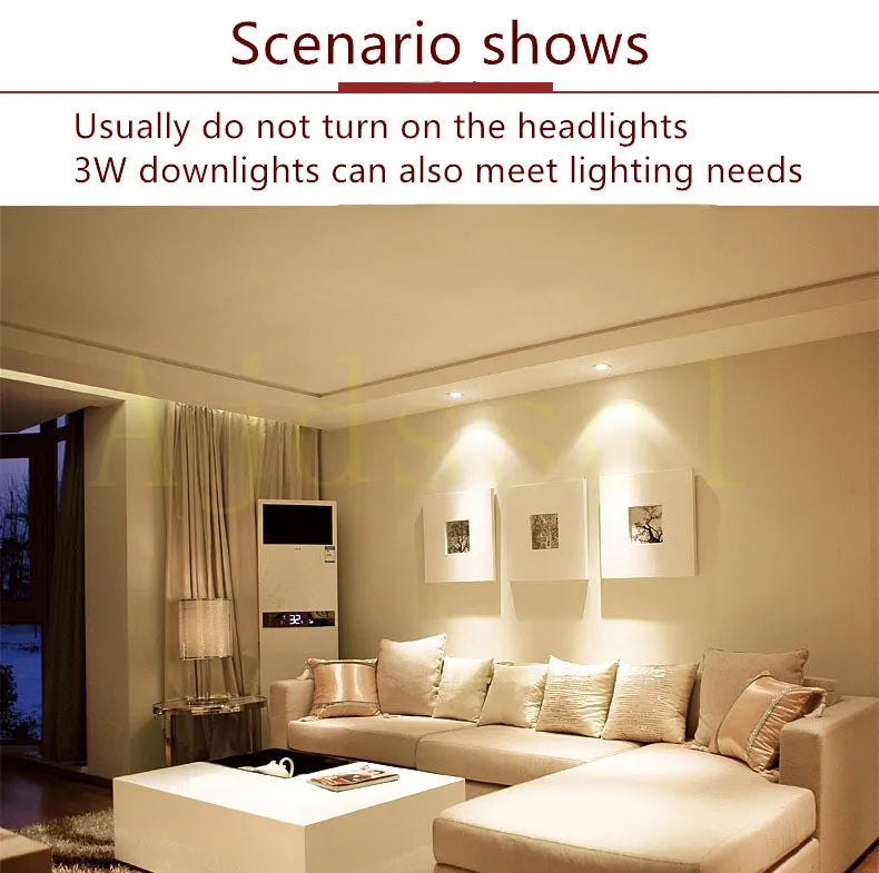 Dimmable LED Recessed Downlight – Tri-Tone Ceiling Spot for Home Lighting