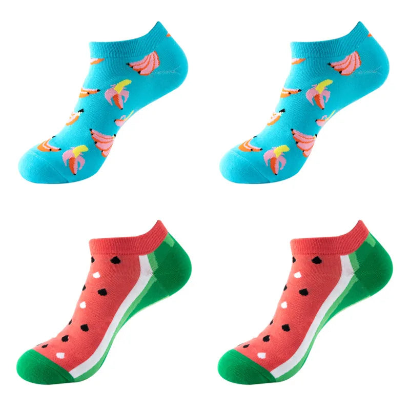 Avocado Cotton Boat Socks – Funny Fruit Pattern for Men and Women