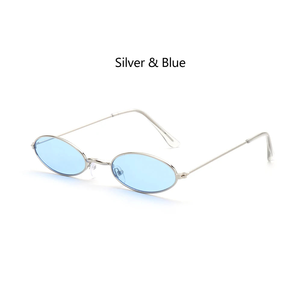 Retro Small Oval Sunglasses – UV400 Gradient Mirror Shades for Festival Wear