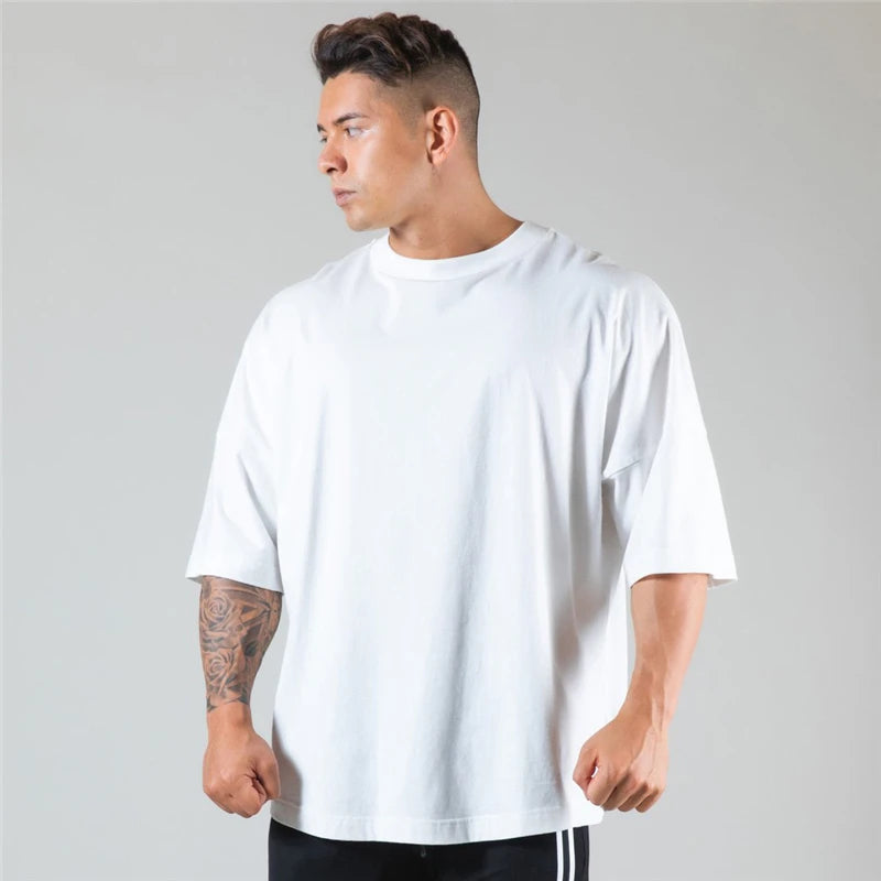 Cotton Gym T-Shirt – Short Sleeve for Men Workout Training Fitness