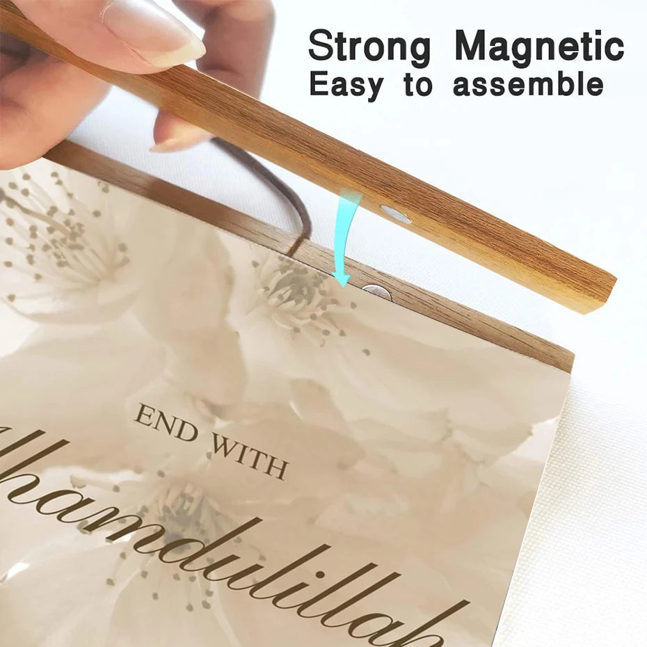 Magnetic Wood Poster Hanger – Wall Hanging Frame for Canvas Art and Photos