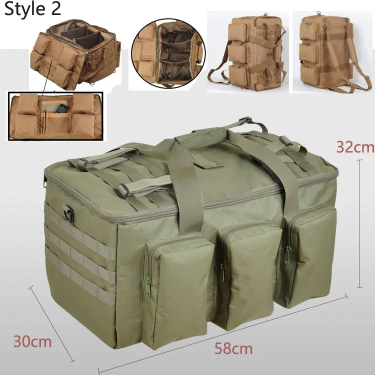 55L Tactical Duffel Backpack – Large Men's Bag for Hiking Travel and Gym