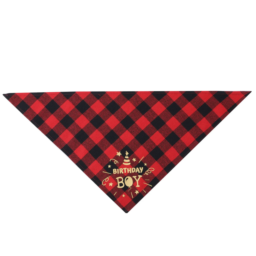 Cotton Triangle Pet Bandana – Adjustable Scarf Collar for Dogs and Cats