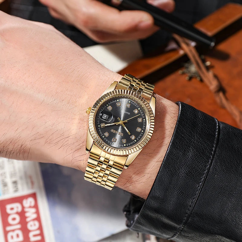 Full Steel Quartz Watch – Luxury Analog Wristwatch for Men