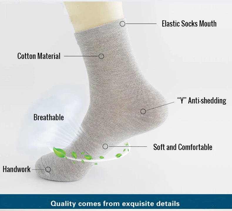 Cotton Blend Business Socks – Soft Breathable Footwear for Men Size 6.5-14