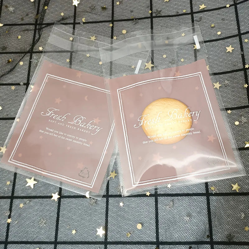 Self-Adhesive Bow-Knot Cookie Bags – 10x10cm Plastic Packaging for Parties