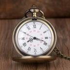 Vintage Roman Numeral Pocket Watch – 37cm Steel Fob Chain for Men and Women