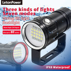 Underwater LED Photography Light – 20000LM Waterproof Video Torch for Diving