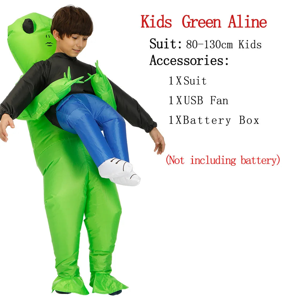 Inflatable Alien Monster Suit – Green Cosplay Costume for Adult Parties