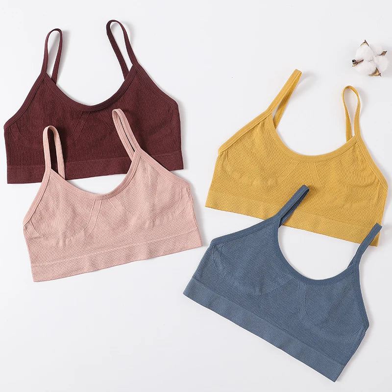 Seamless Push Up Bra – Soft Low Back Crop Top for Everyday Comfort
