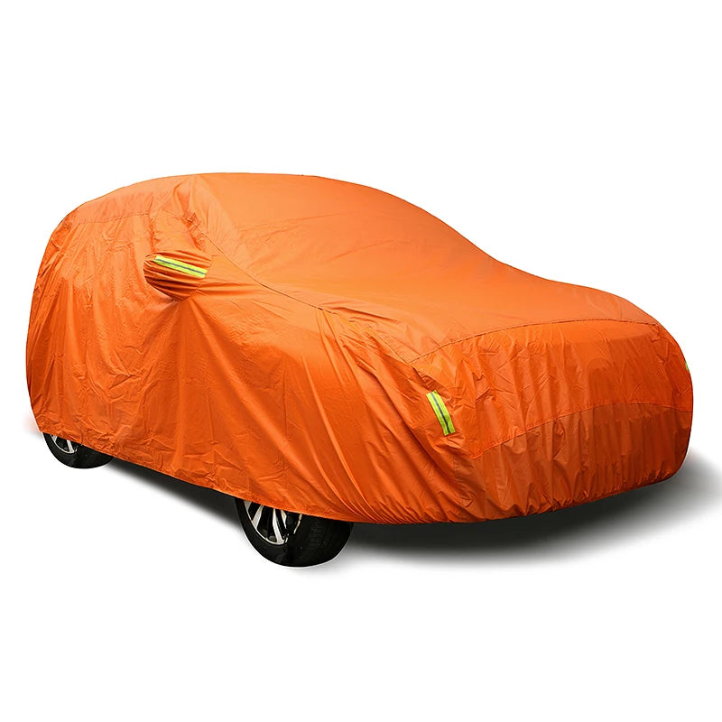 Universal Orange Car Cover – Waterproof UV Protection for Outdoor Storage