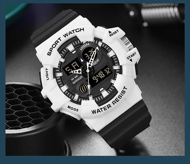 Digital Sports Watch – Waterproof LED Military Timepiece for Outdoor Men