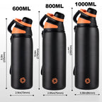 Stainless Steel Vacuum Flask – Magnetic Lid Thermal Mug for Outdoor Sports
