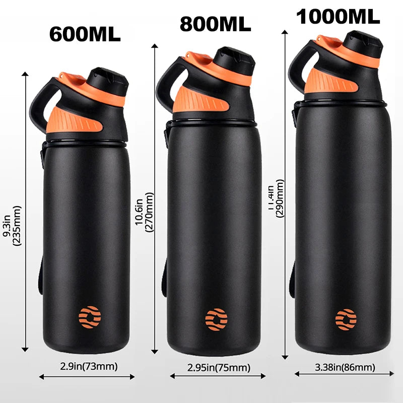 Stainless Steel Vacuum Flask – Magnetic Lid Thermal Mug for Outdoor Sports