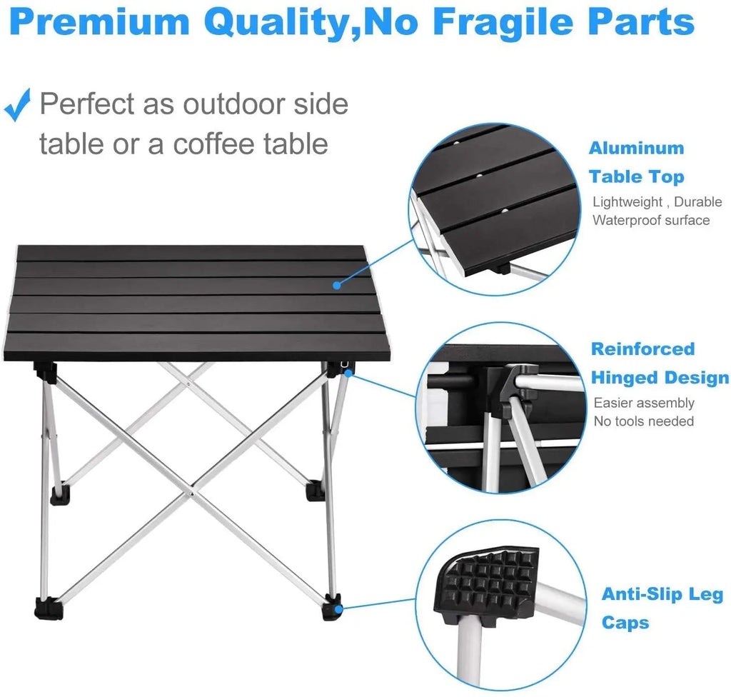 Portable Aluminum Camping Table – Foldable Outdoor Desk for Picnic and BBQ
