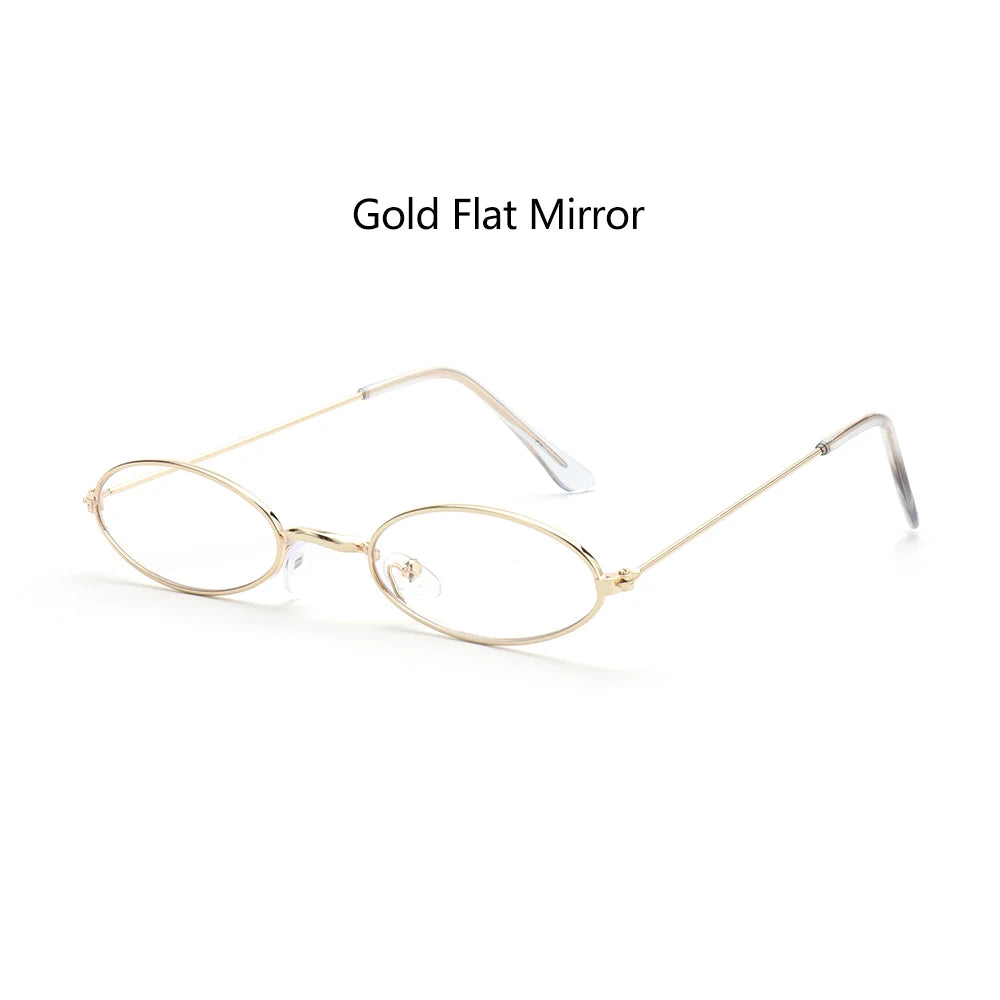 Retro Small Oval Sunglasses – UV400 Gradient Mirror Shades for Festival Wear