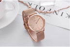 Rose Gold Stainless Steel Watch – Japan Quartz Waterproof for Ladies