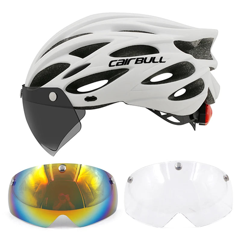 Adjustable Cycling Helmet – LED Light Visor for Road and Mountain Bike