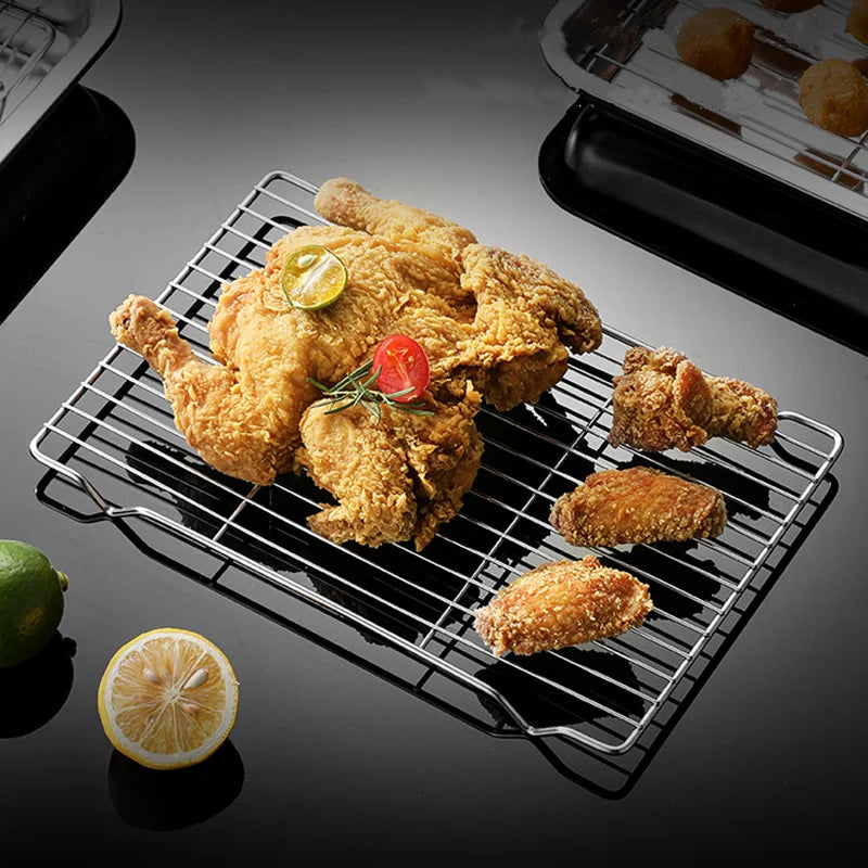 Stainless Steel Cooling Rack – Non-Stick Mesh Tray for Baking and BBQ