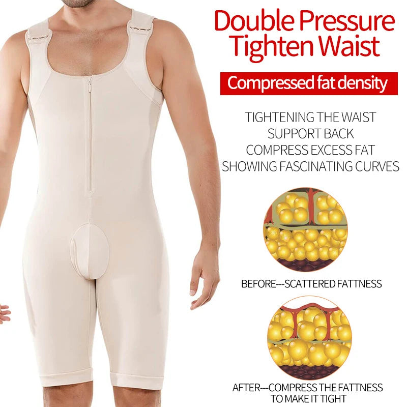 Men's Compression Bodysuit – Tummy Control Shapewear for Slimming and Workout