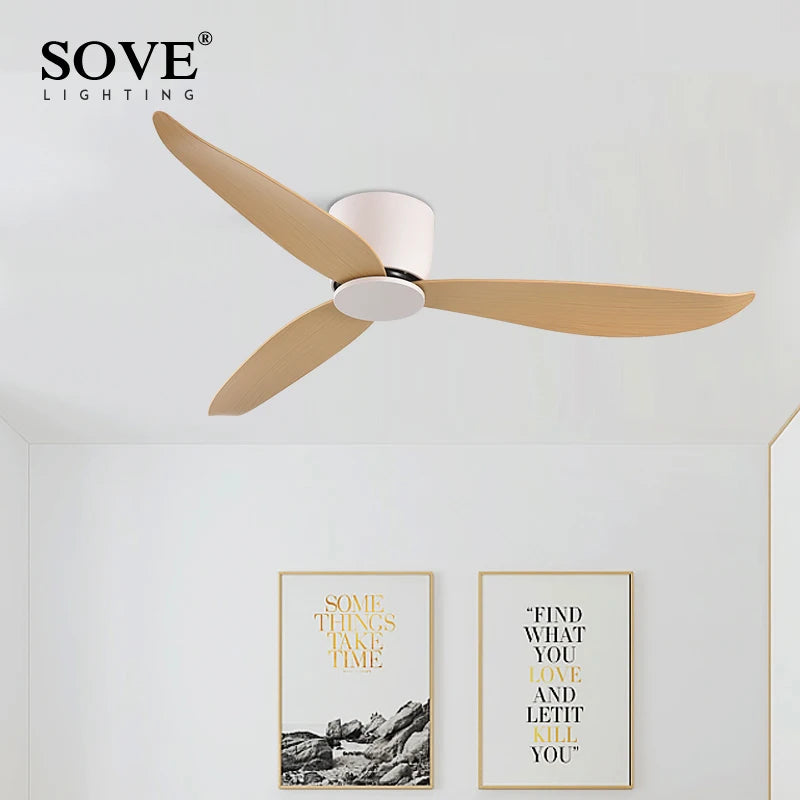 Modern DC Motor Ceiling Fan – Low Profile Minimalist for Home Decor