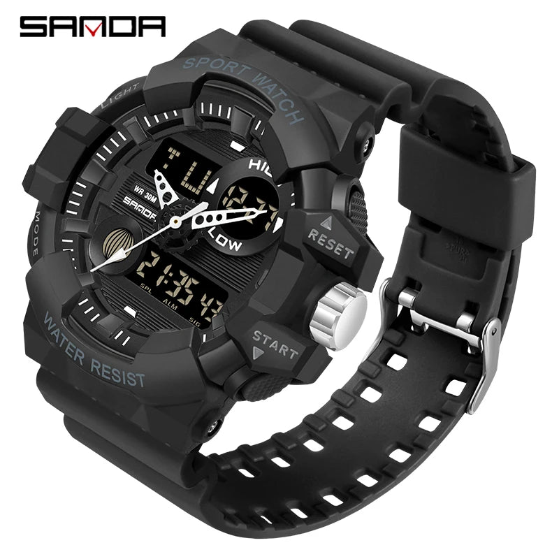 Digital Sports Watch – Waterproof LED Military Timepiece for Outdoor Men