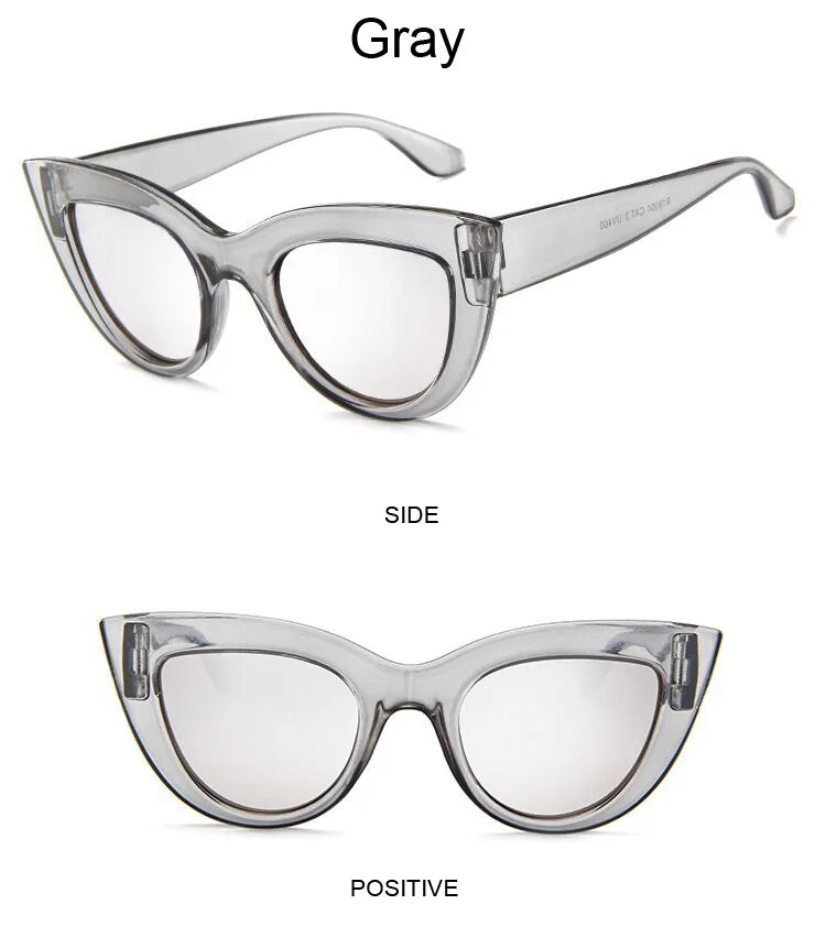 Retro Cat Eye Sunglasses – Oversized Plastic Frames for Women Fashion