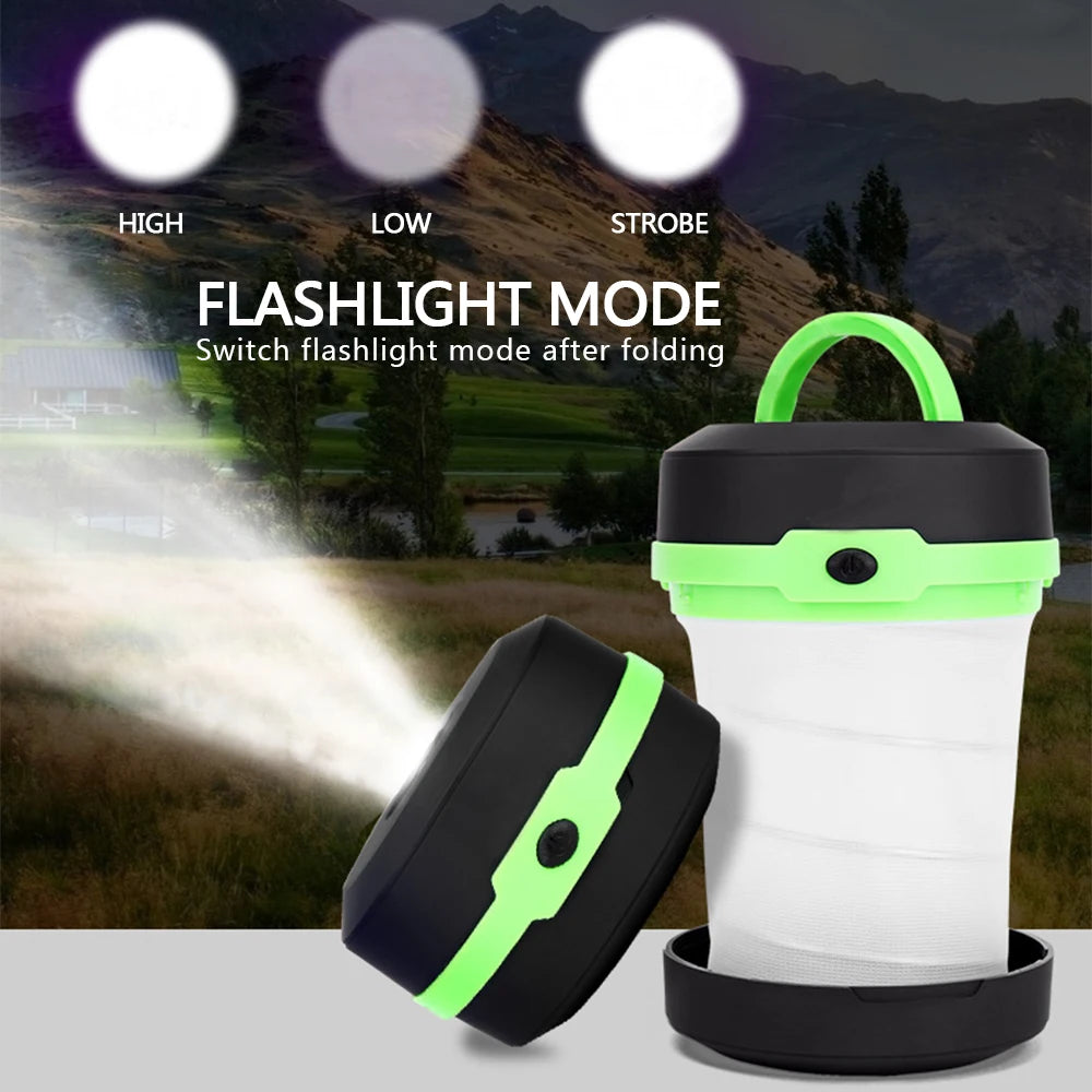 Telescopic LED Camping Lantern – Foldable Portable Light for Outdoor Emergency