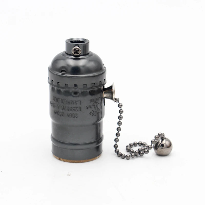 Vintage E26 E27 Lamp Socket – Pull Chain and Knob Switch for Lighting Fixtures