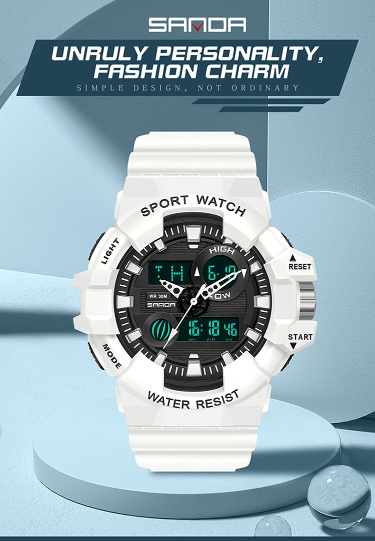 Digital Sports Watch – Waterproof LED Military Timepiece for Outdoor Men