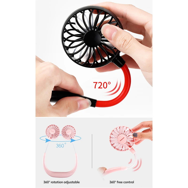 Rechargeable Neck Fan – Portable 3-Speed Hands-Free Cooling for Sports