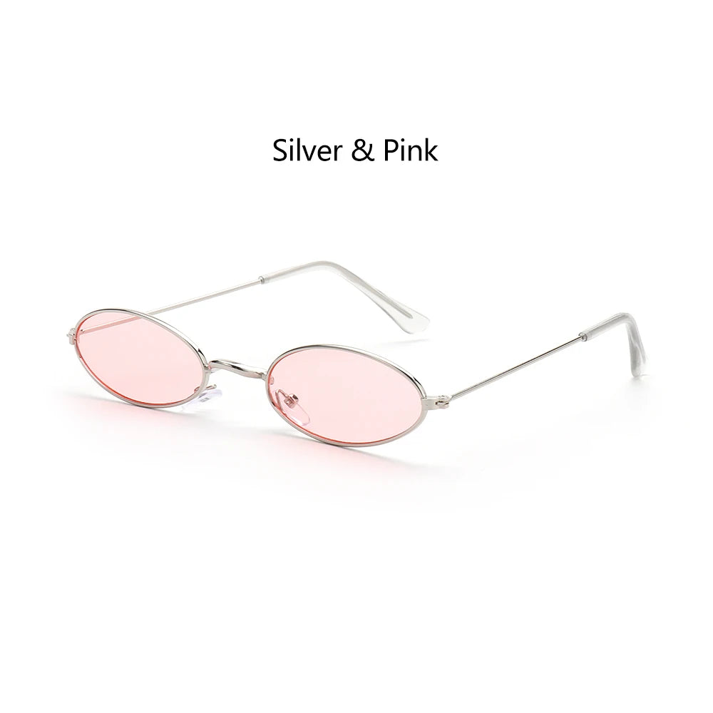 Retro Small Oval Sunglasses – UV400 Gradient Mirror Shades for Festival Wear