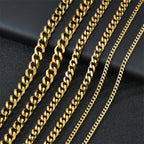 Stainless Steel Cuban Link Chain – 3-7mm Necklace for Men and Women