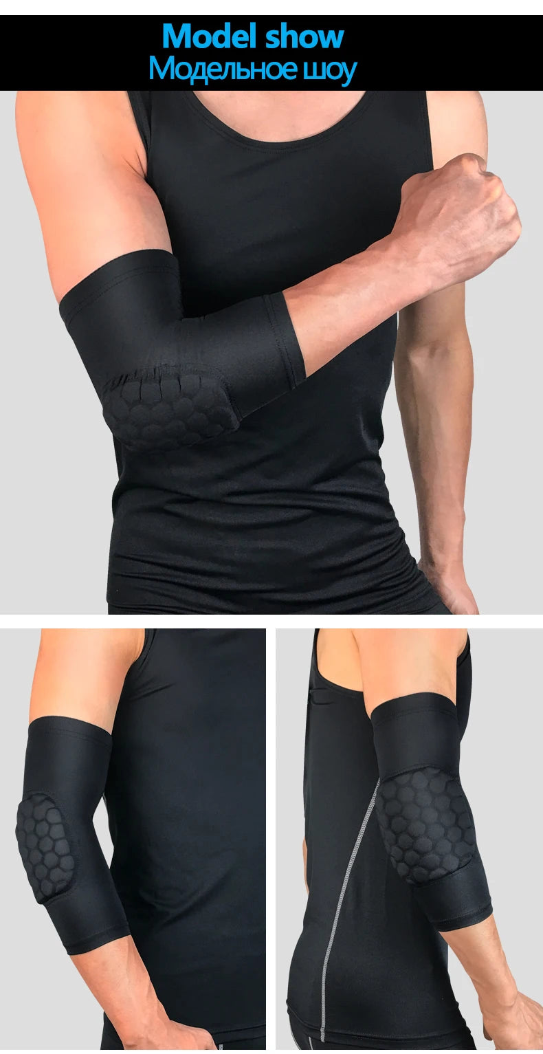 Honeycomb Compression Elbow Pads – Protective Arm Sleeves for Basketball
