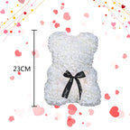 Artificial Rose Bear – 25cm Flower Figurine for Valentine Anniversary Gift